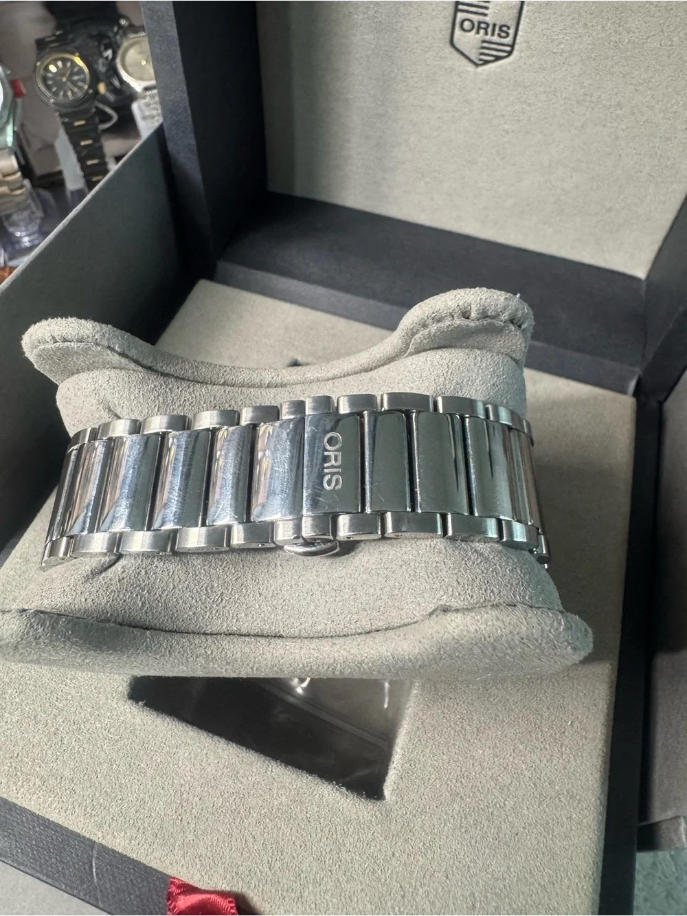 Oris Silver and Black Chronograph Automatic Watch